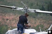 Rotor Inspection. Photo by Dawn Ballou, Pinedale Online.