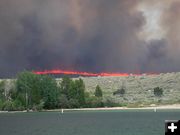 Line of flames. Photo by Jesse Lake, Lakeside Lodge.