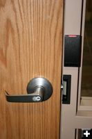 Door locks. Photo by Dawn Ballou, Pinedale Online.