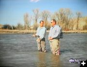 Mayor Steve and Terry fishing. Photo by Pinedale Online.