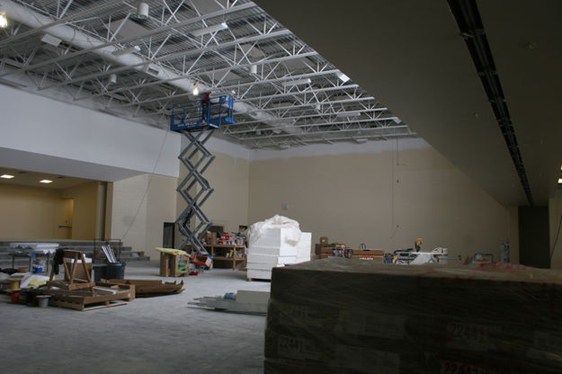 View of Gym from Cafeteria . Photo by Pam McCulloch, Pinedale Online.