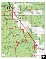 Monument Ridge Burn Map. Photo by Bridger-Teton National Forest.
