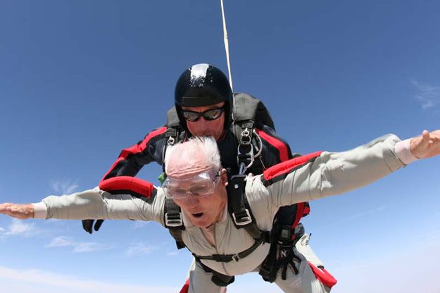 Hank Ruland skydiving. Photo by Hank Ruland.