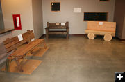 Custom-made benches. Photo by Dawn Ballou, Pinedale Online.
