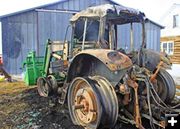 Torched Tractor. Photo by Pinedale Roundup.