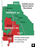 Sublette School District Map. Photo by Pinedale Online!.