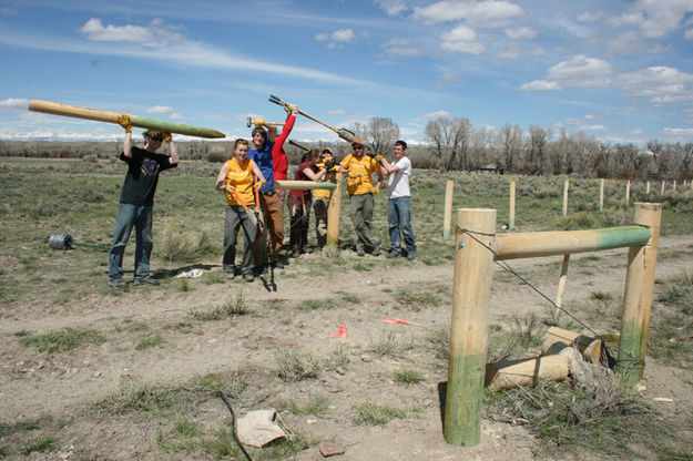 Fence done. Photo by Dawn Ballou, Pinedale Online.