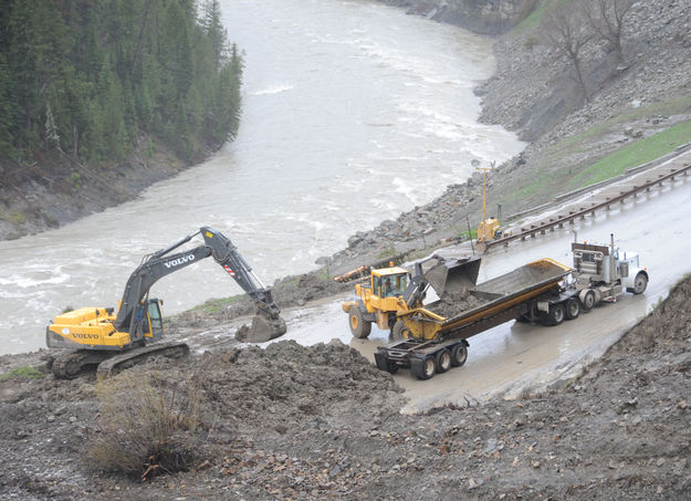 May 24, 2011 mudslide work. Photo by Wyoming Department of Transportation.
