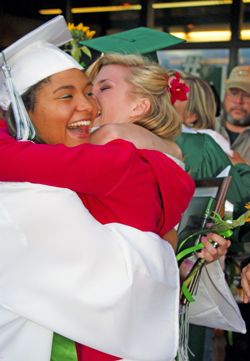 Graduation elation. Photo by Megan Rawlins, Pinedale Roundup .