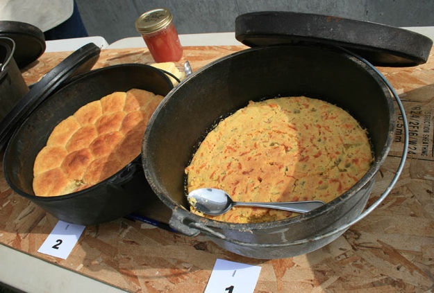 Dutch oven breads. Photo by Dawn Ballou, Pinedale Online.
