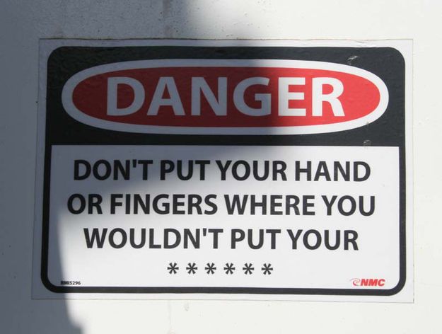 Danger sign. Photo by Dawn Ballou, Pinedale Online.