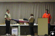 Folding the flag. Photo by Bob Rule, KPIN 101.1FM Radio.