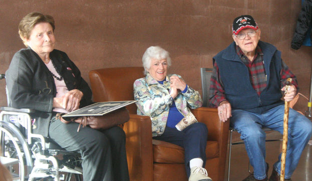 Rose Skinner with friends Lois & Bud Decker. Photo by Pinedale Online.
