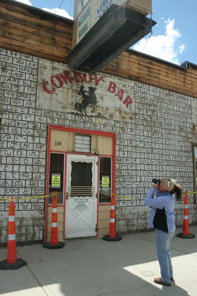 Brands at the Cowboy Bar. Photo by Dawn Ballou, Pinedale Online.