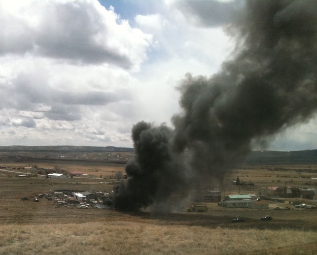 Tire fire. Photo by Sublette County Fire.