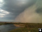 Dust storm. Photo by Dawn Ballou, Pinedale Online.