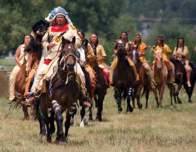 Indian parade. Photo by Clint Gilchrist, Pinedale Online.