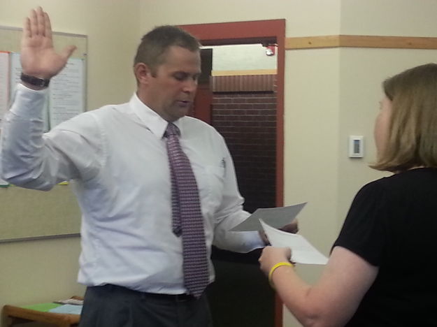 Swearing in. Photo by Sublette County School District #1.