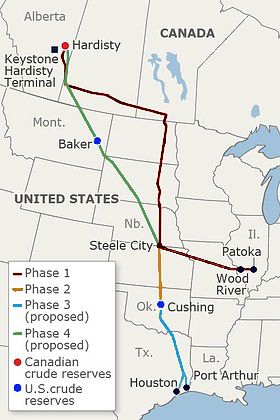 Keystone Pipeline route. Photo by Wikimedia Commons.