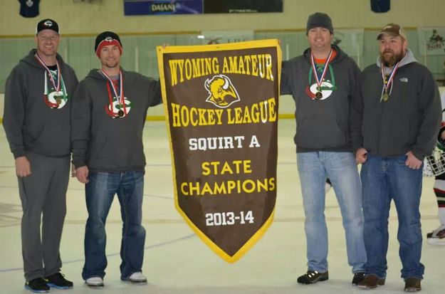 Squirt Coaches. Photo by Pinedale Hockey Association..