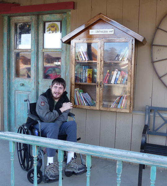 Jimmy Sims Little Free Library. Photo by Dawn Ballou, Pinedale Online.