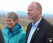 Sally Jewell and Gov Matt Mead. Photo by Dawn Ballou, Pinedale Online.