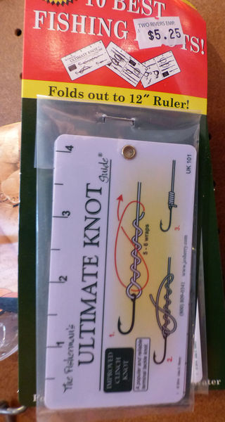 Fly tying knot ruler. Photo by Dawn Ballou, Pinedale Online.