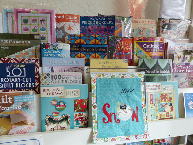 Quilting books. Photo by Dawn Ballou, Pinedale Online.