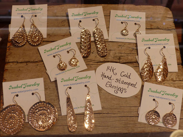 14K Gold Earrings. Photo by Dawn Ballou, Pinedale Online.