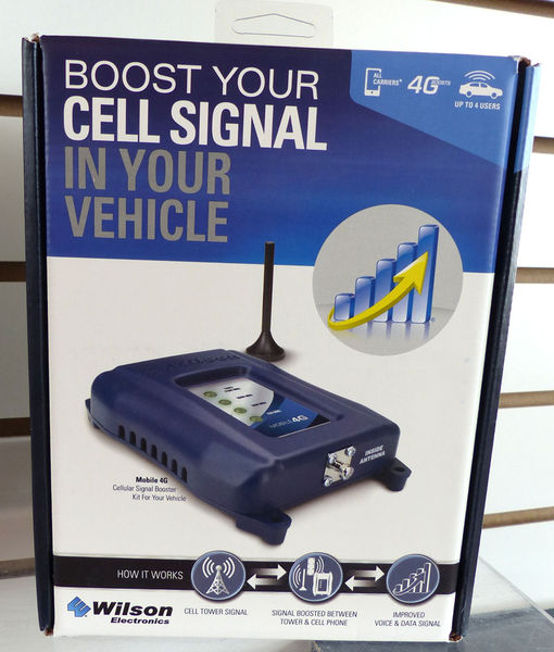 Cell signal booster for vehicle. Photo by Dawn Ballou, Pinedale Online.