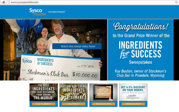 Ingredients for Success Sweepstakes. Photo by Sysco.