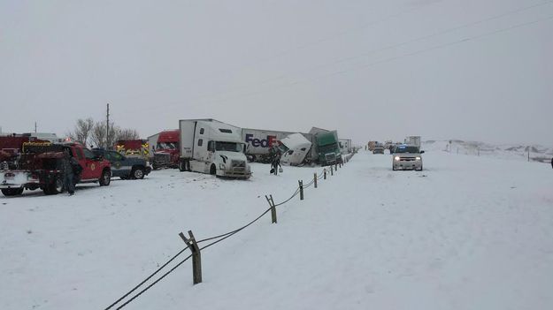 I-80 crash. Photo by Wyoming Highway Patrol.