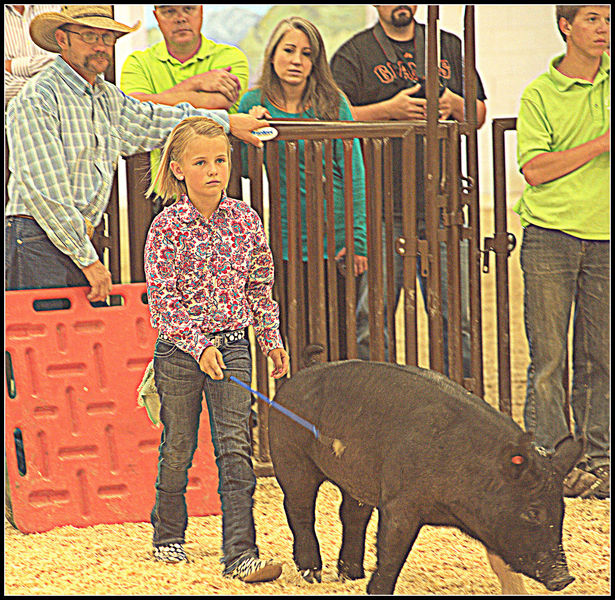 A Girl and Her Pig. Photo by Terry Allen.