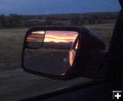 View in the rear view mirror. Photo by Renee Smythe.