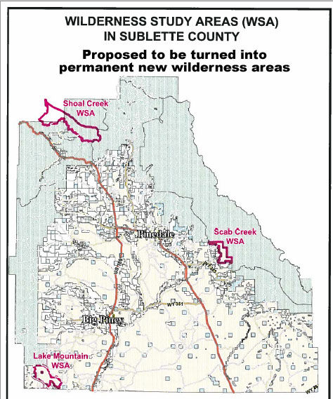 Proposed new wilderness areas in Sublette County. Photo by .
