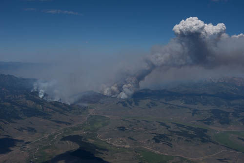 Cliff Creek Fire. Photo by Rita Donham, Wyoming Aero Photo.