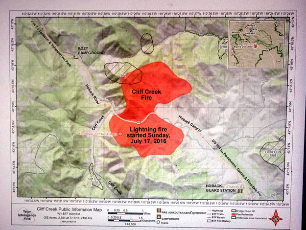 Fire map. Photo by Pinedale Online.