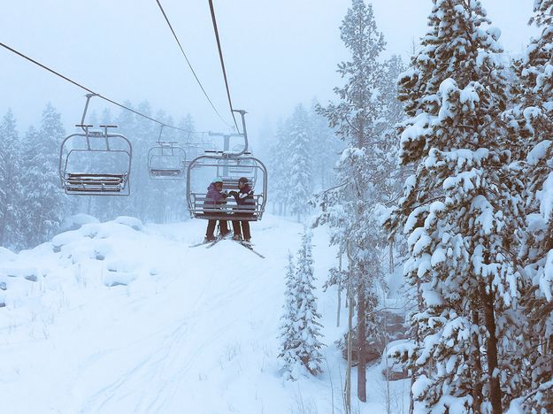 On the lifts. Photo by White Pine Resort.