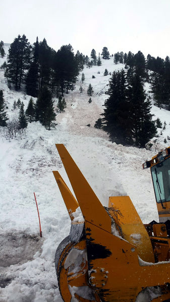 Rotary plow avalanche work. Photo by WYDOT.
