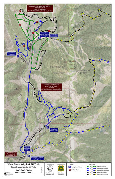 X-C Ski Trail Map. Photo by Nordic Ski Trail map courtesy Sublette County Recreation Board..