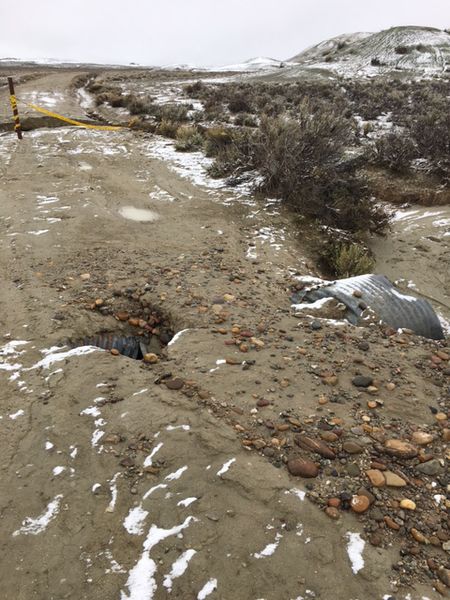 Road damage. Photo by Pinedale Field Office - Bureau of Land Management.