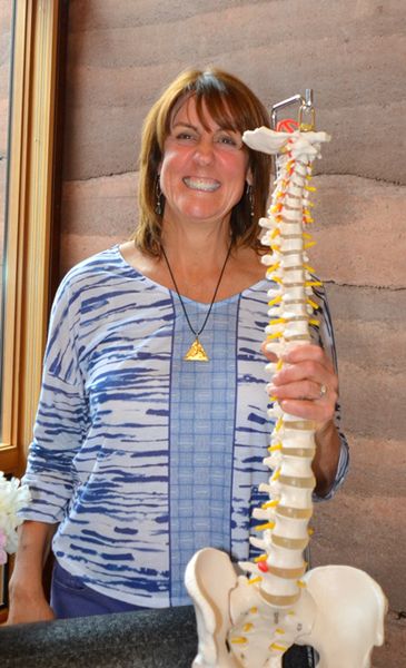 Sue Holz and Spine Health. Photo by Terry Allen.