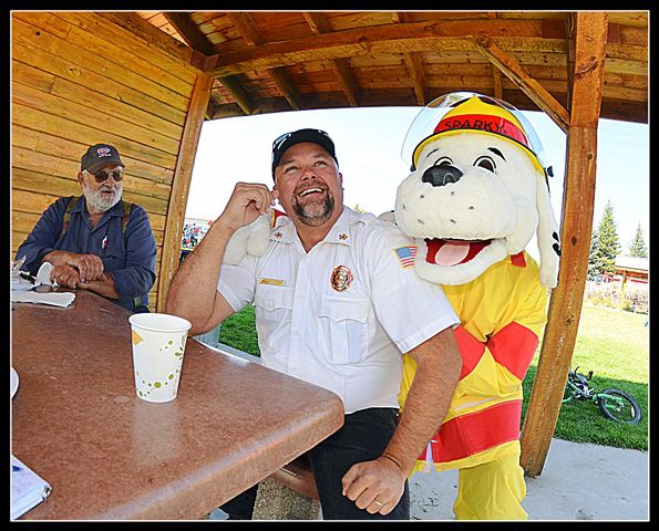 Fire Chief Shad and Sparky. Photo by Terry Allen.