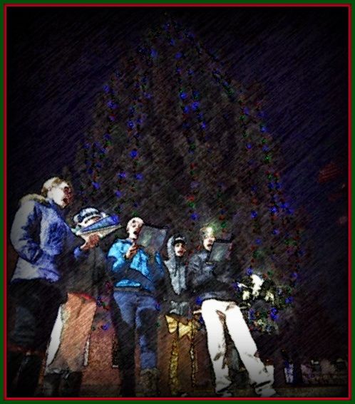 Real Caroler's at the Tree. Photo by Terry Allen.