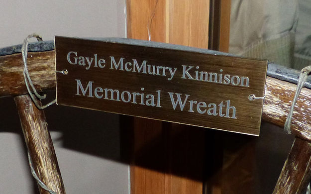 Gayle's Memorial Wreath. Photo by Dawn Ballou, Pinedale Online.