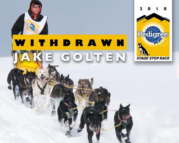 #11 Jake Golton - Withdrawn . Photo by International Pedigree Stage Stop Sled Dog Race .