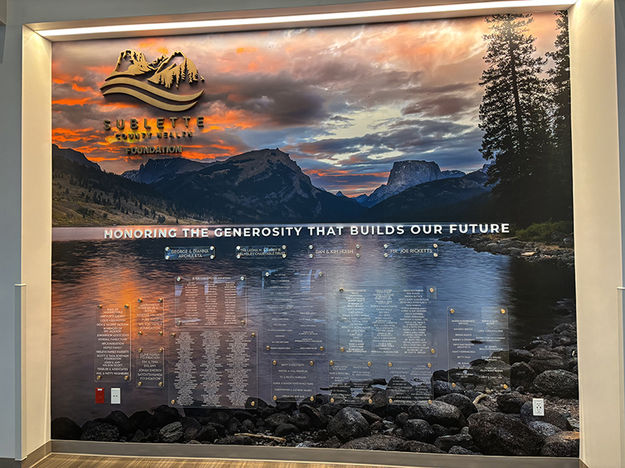 Donor Wall. Photo by Dawn Ballou, Pinedale Online.