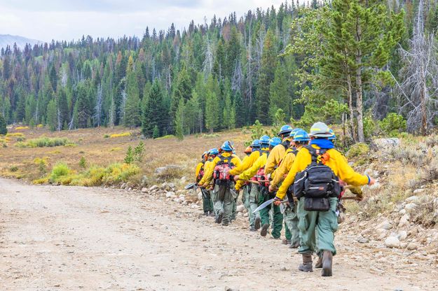 Firefighters on the move. Photo by Dave Bell.