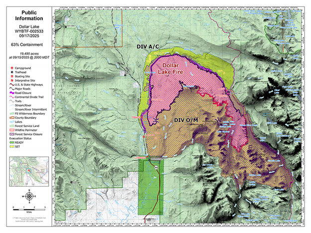 Dollar Lake Fire Sept 17. Photo by Bridger-Teton National Forest.