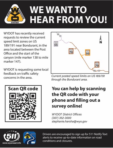 Bondurant Traffic Survey. Photo by Wyoming Department of Transportation.